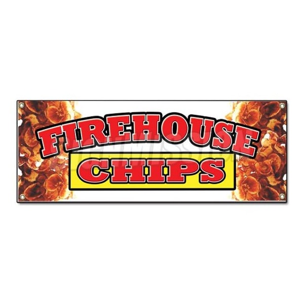 Signmission FIREHOUSE CHIPS BANNER SIGN chips restaurant snacks subs combo B-Firehouse Chips - main